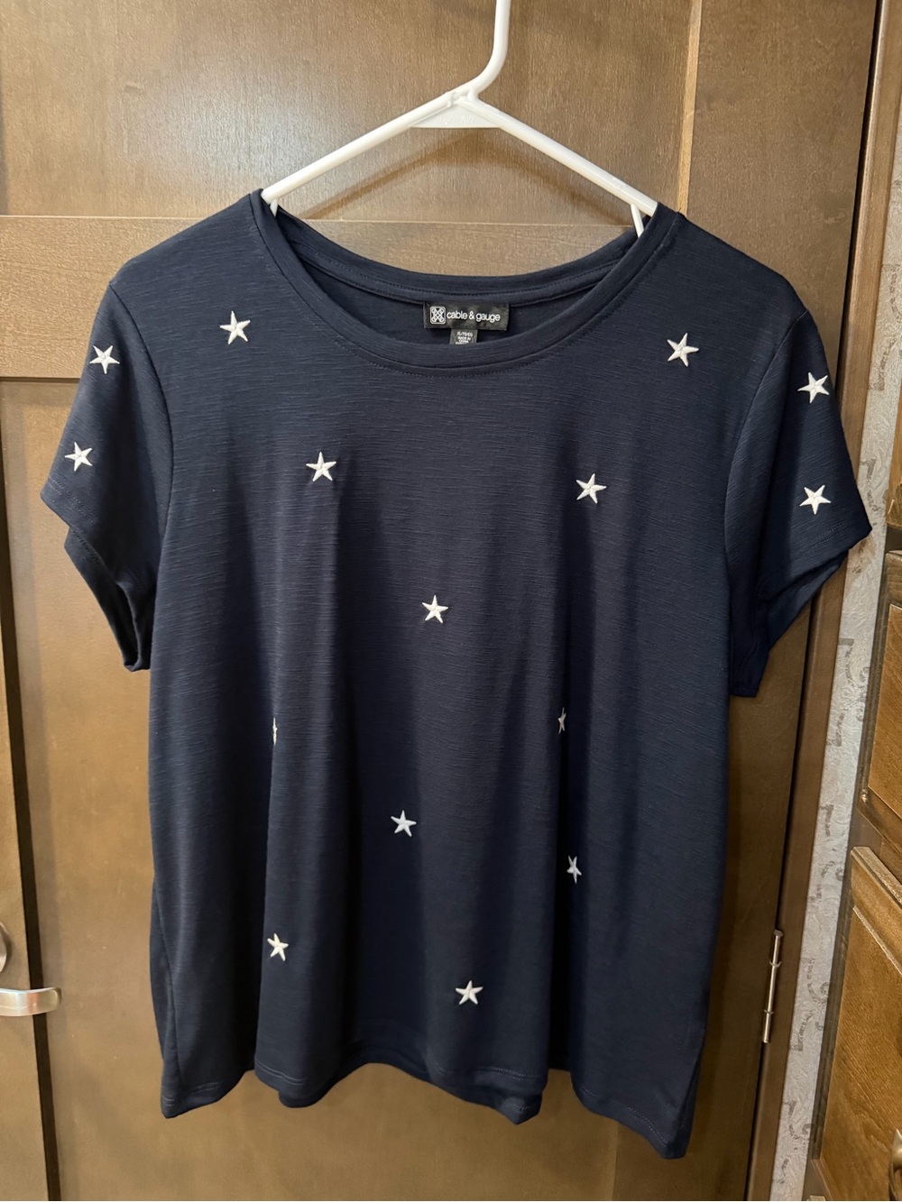 Cable & Gauge Navy Tee with White Star Details